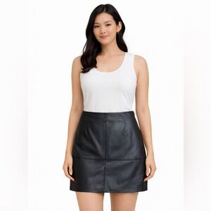 H&M Black Faux Leather Skirt